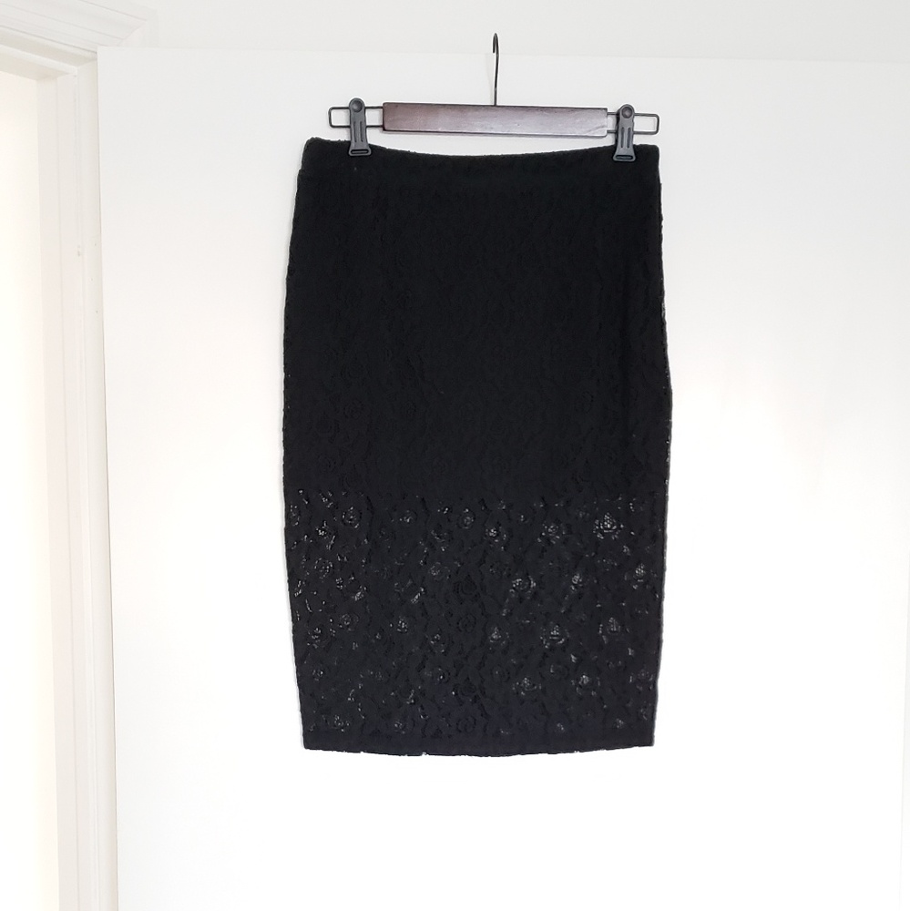 Forever 21 Black Lace Pencil Skirt